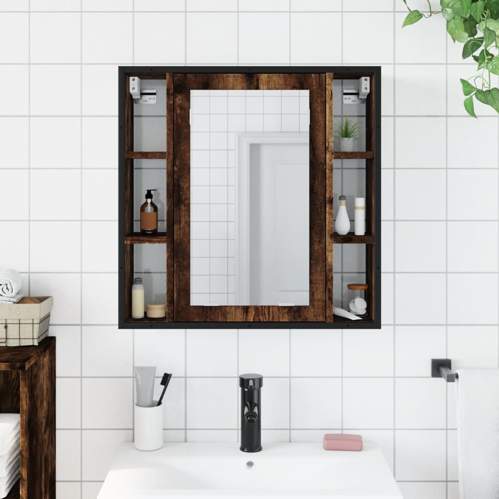 vidaXL Bathroom Mirror Cabinet Washroom Cupboard Furniture Engineered Wood