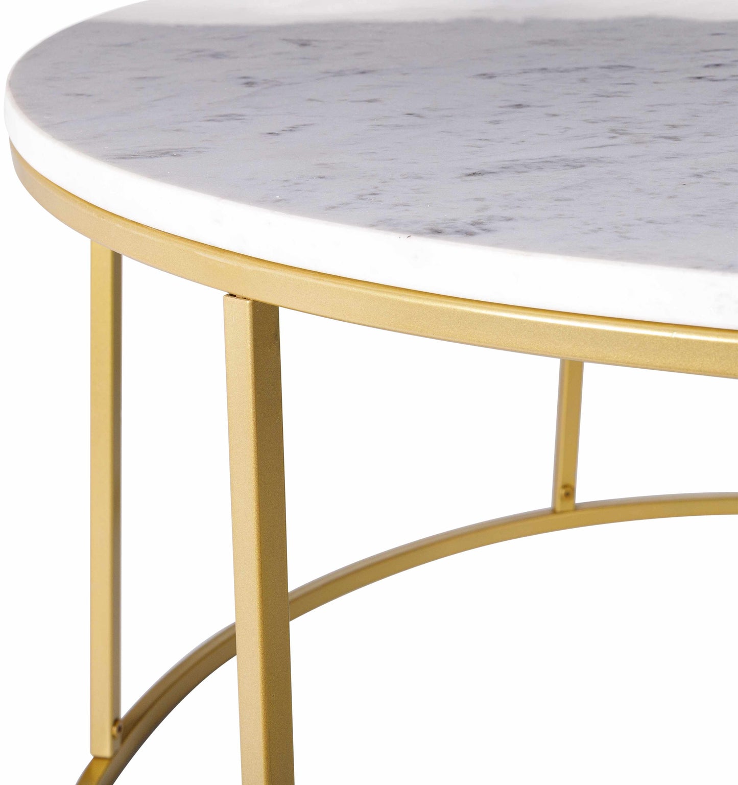 Taminango White Marble Gold Frame Coffee Table